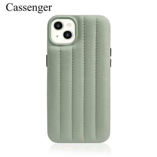 Cassenger [Fashion Series] iPhone 14 Plus Leather Case with Stitching Sponge