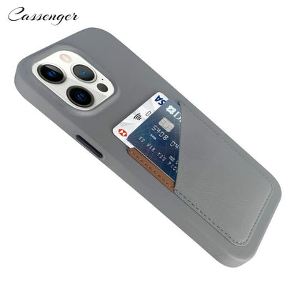 Cassenger [Fashion Series] iPhone 14 Pro Max Leather Case with Stitching Sponge