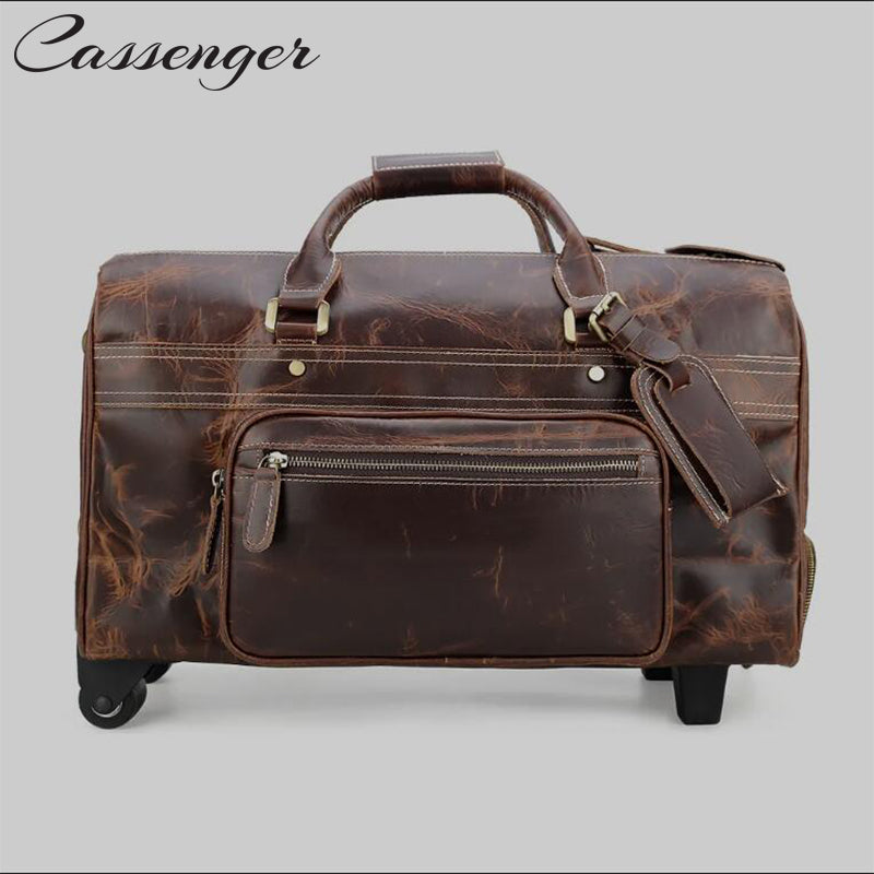 Cassenger Leather Suitcases Brown