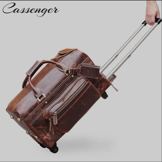 Cassenger Leather Suitcases Brown