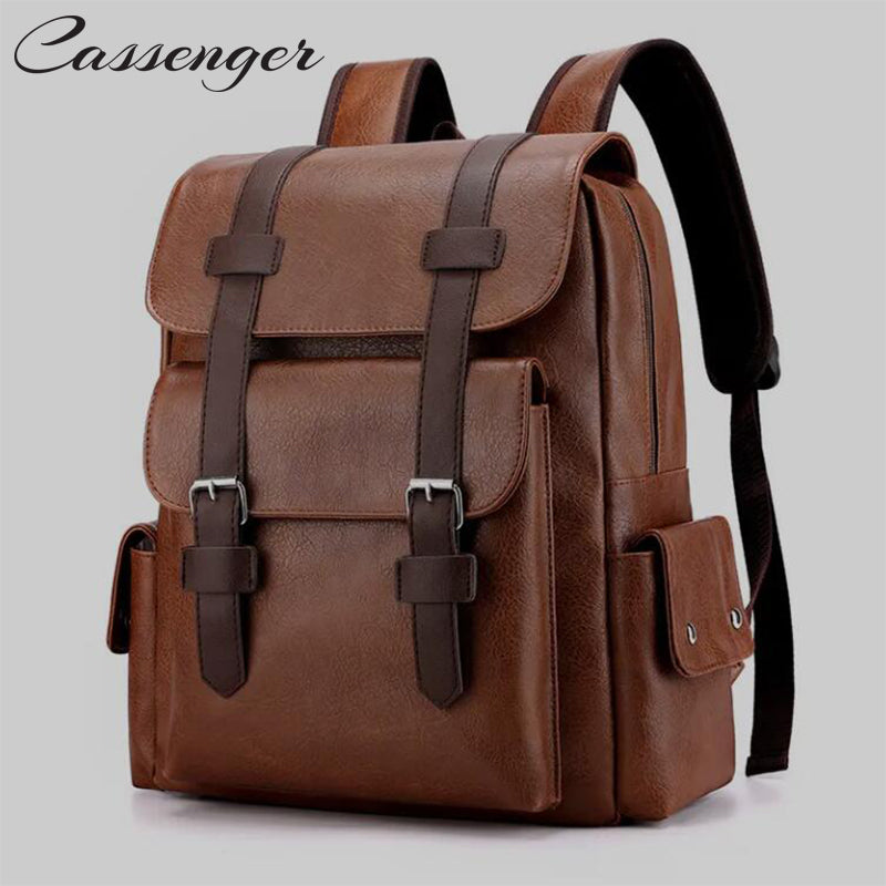 Cassenger Leather Backpacks Brown