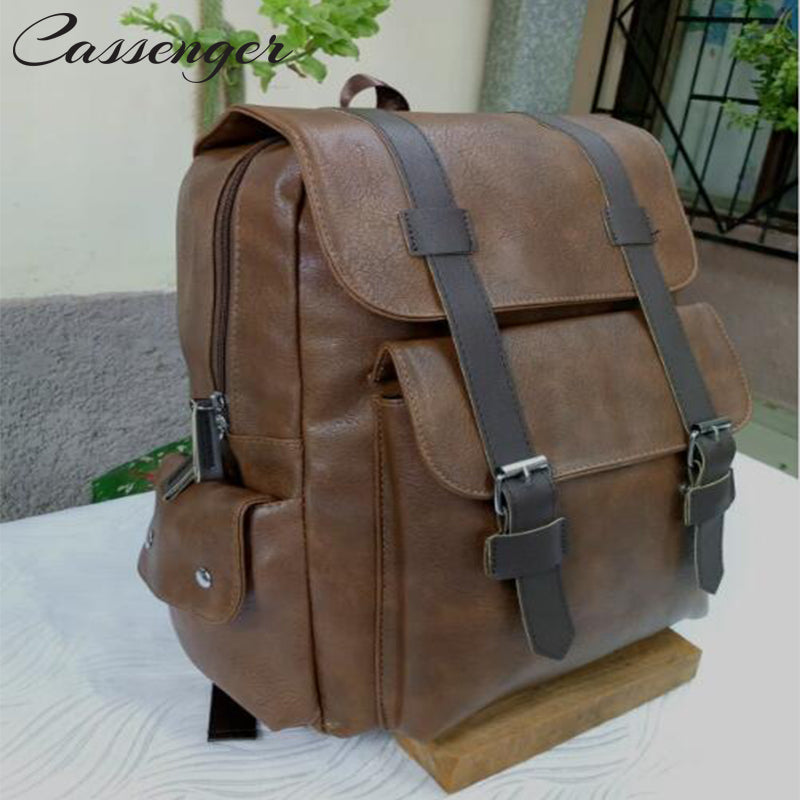 Cassenger Leather Backpacks Brown