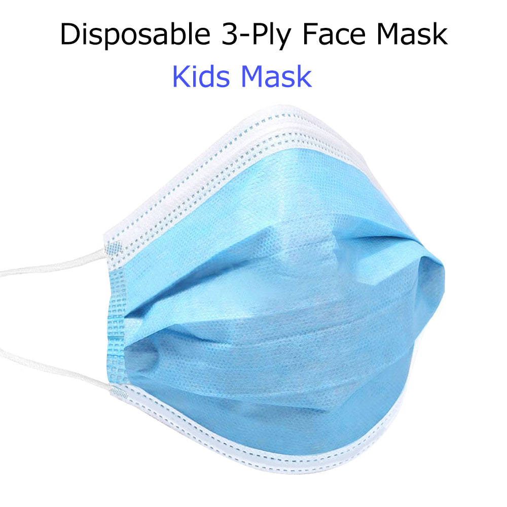 Kids Mask, 3-Ply Disposable Efficient Children Face Mask, Medical Mask, Earloop, UltraLight Weight, Polyester Masks for Children Personal Health