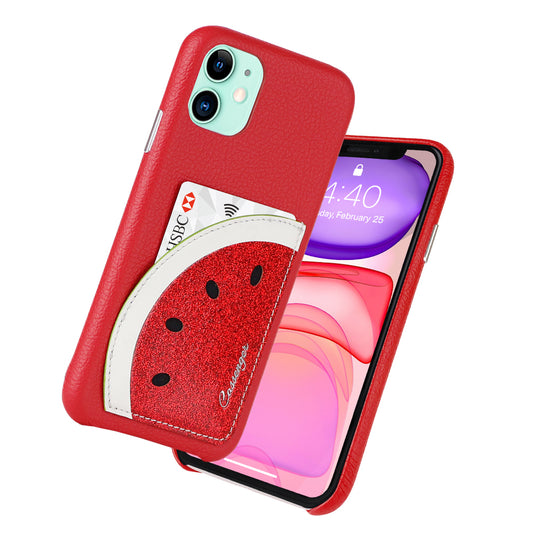 Cassenger Watermelon Series Designed for iPhone 11 Leather Case