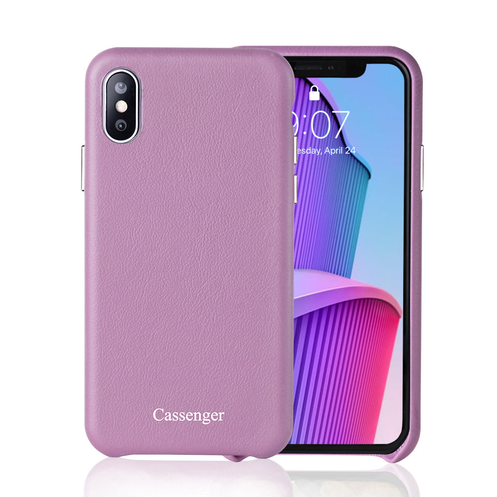 Cassenger Genuine Italian Leather Phone Case Protective Thin Shell Hard Back Cover for iPhone Xs Max 2018