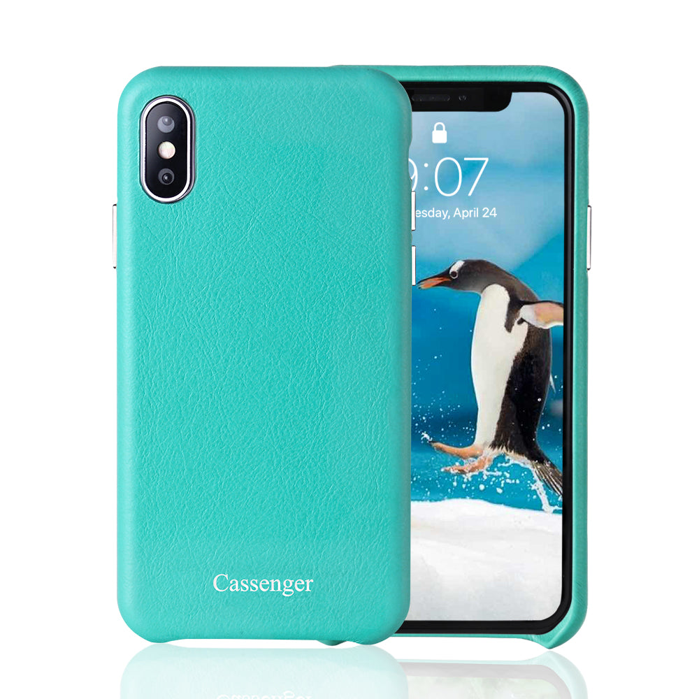 Cassenger Genuine Italian Leather Phone Case Protective Thin Shell Hard Back Cover for iPhone Xs Max 2018