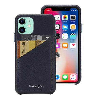 Cassenger Cross-section Series Genuine Italian Leather Case for iPhone 11 - Deep Blue