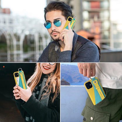 Cassenger Ringbuckle Series Genuine Italian Leather Case for iPhone 11 - Lemon/Cyan/Canary