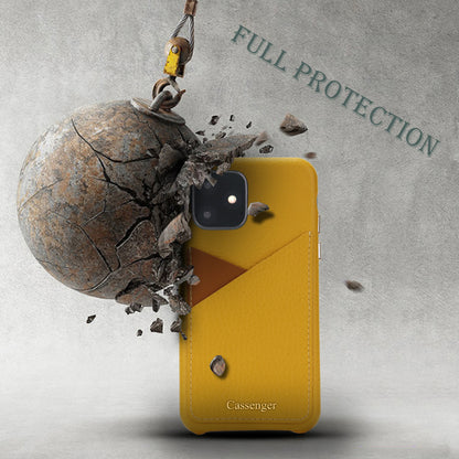 Cassenger Cross-section Series Genuine Italian Leather Case for iPhone 11 - Yellow