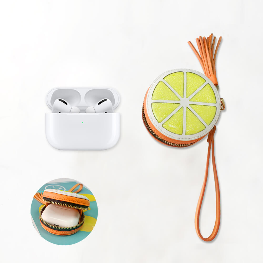 Cassenger [Lemon Series] Apple Airpods Leather Case / Coins bag