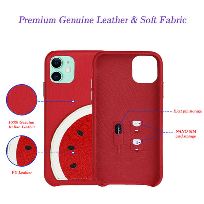 Cassenger Watermelon Series Designed for iPhone 11 Leather Case