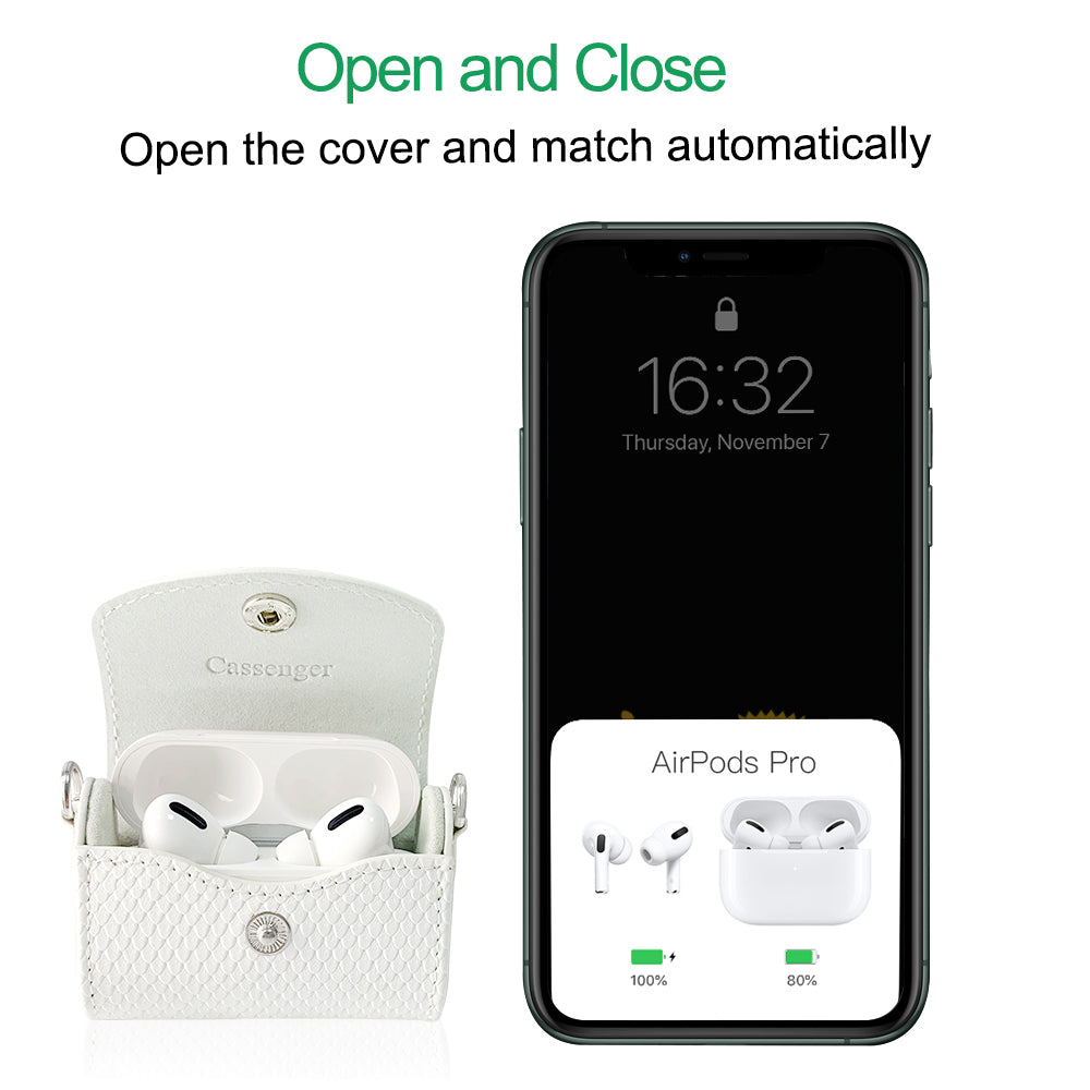 Cassenger [Grace Series] Protective Case for AirPods Pro, White